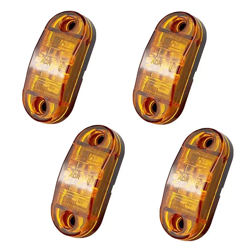 

4 Pcs Truck Side Marker Lights 12V 24V LED External Indicator Lamp Light Warning Signal For Auto Truck Lorry Trailer Red Yellow