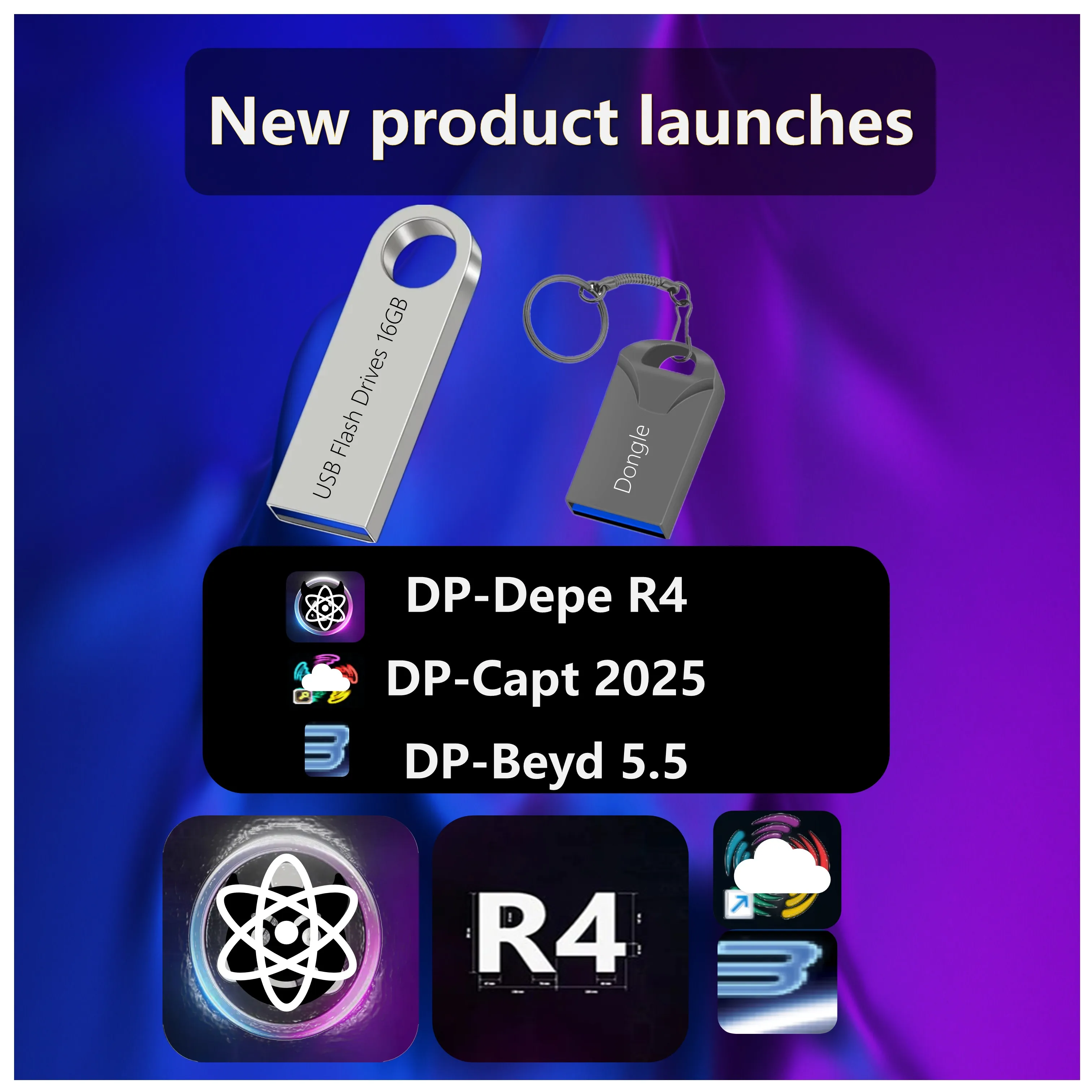 

USB-флешка DP-Depe R4 D4 DP-Capt 2025 16 ГБ серебристая/черная для сценического освещения