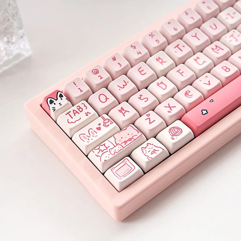 Колпачки для клавиш MDA розовая Шариковая шапочка с надписью Meow MX Switch подходит