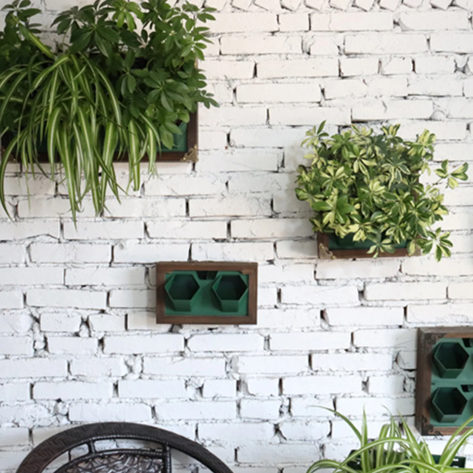 

Creative Decorative Hanging Pots Hydroponic Wooden Flower Box Photo Frame Flower Holder Vertical Wall Garden Plastic Planter