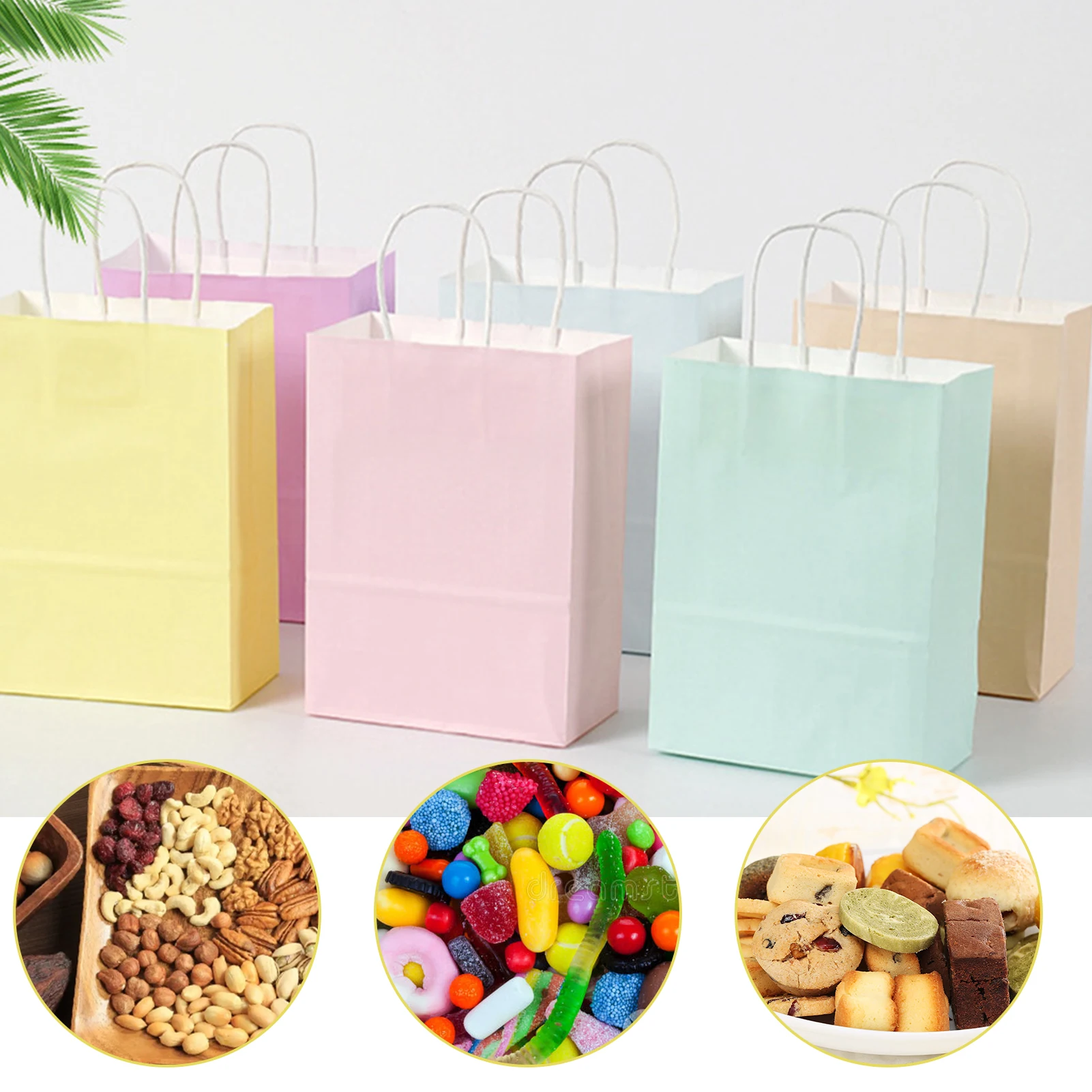 

DIY Paper Bags for Party Colorful Merchandise Grocery Packaging Small Gift Bags for Birthday Party Festival Events Supplies