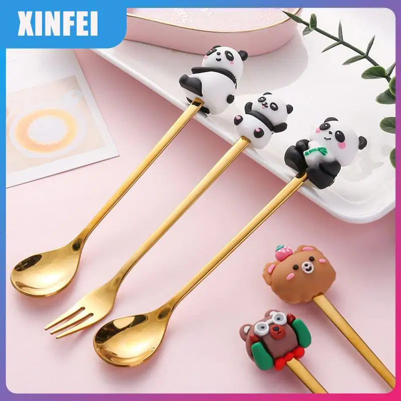 

Creative Lovely Spoon Childrens Doll Spoon Fork Tableware Dessert Fruit Spoon Animal Spoon Ice Cream Tea Stirring Spoons