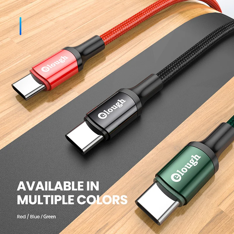 Кабель зарядный Elough USB Type-C QC3.0 для смартфонов быстрая зарядка Redmi 9A 9C Poco F3 X3 Realme Samsung