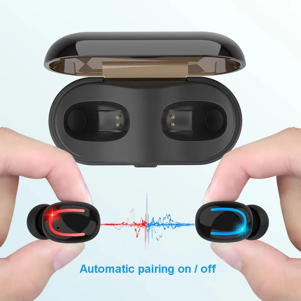

Беспроводные наушники HBQ Q32, Bluetooth 5,0 + EDR, спортивные наушники Twins, гарнитура с зарядным чехлом 2600 мАч, зарядный USB-кабель