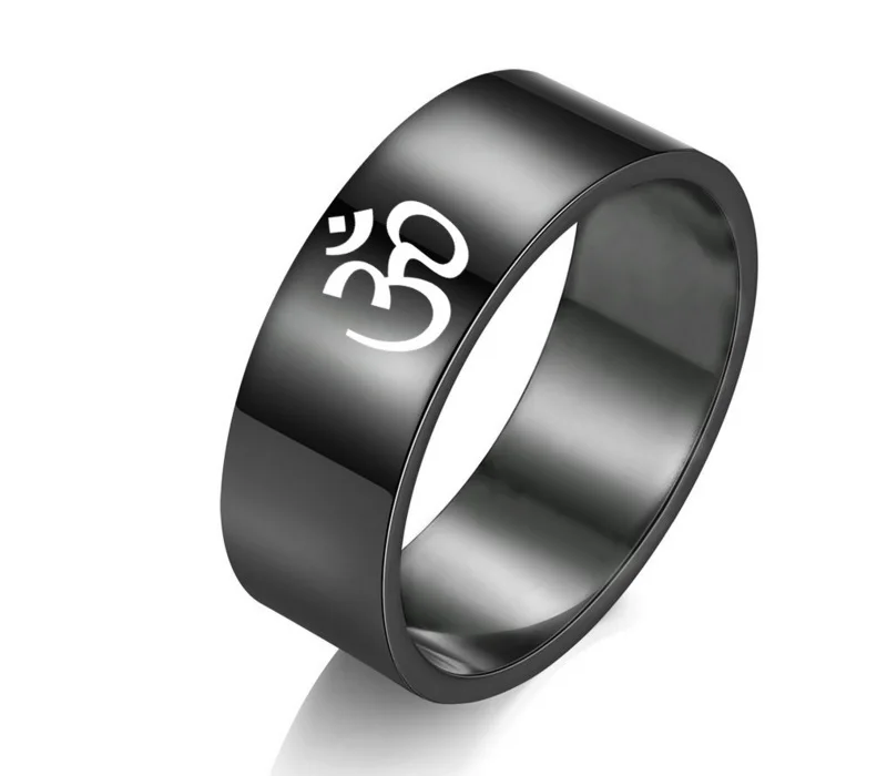 

Sinogaa Stainless Steel Jewelry India Om Yoga Motor Biker Rings Om Symbol Buddhism, Zen Art Ring Gift For Man Women Jewelry