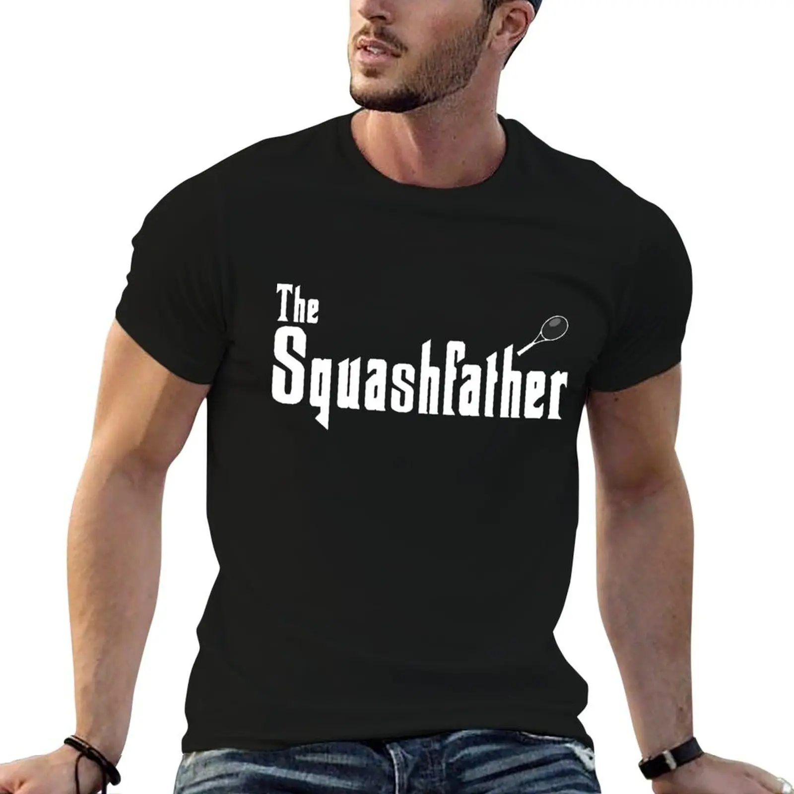 Фото Футболка с персонализированным принтом шрифта Футболка Squash The with Squash Футболка Court белая рубашка игрока Squashfather №1