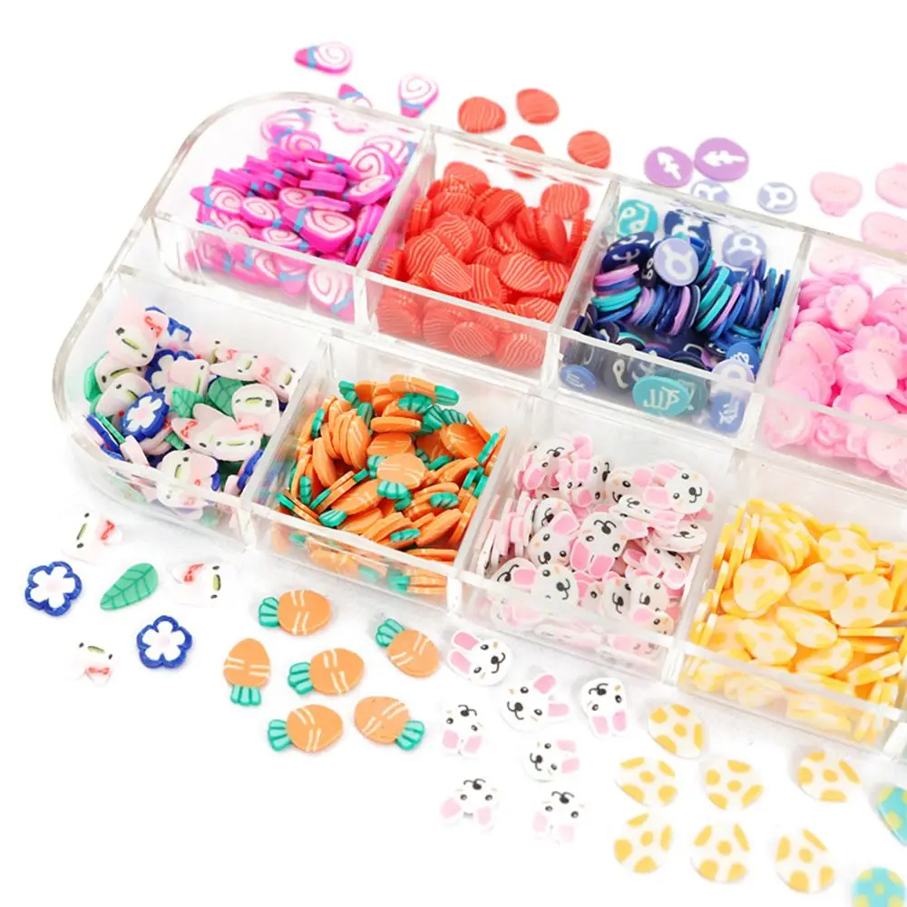

Accessories 3D Flakes Easter Bunny Design Manicure Clay Slices Easter Day Eggs Polymer Nail Sequins