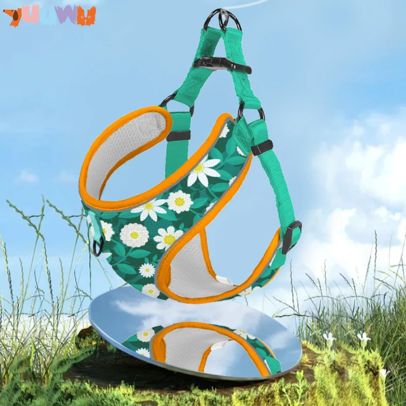 

Breathable Dog Harness and Leash Set Cartoon Pattern Harness Dog Cat No Pull for Small Medium Dogs Cat Harness Comfort Pet Items