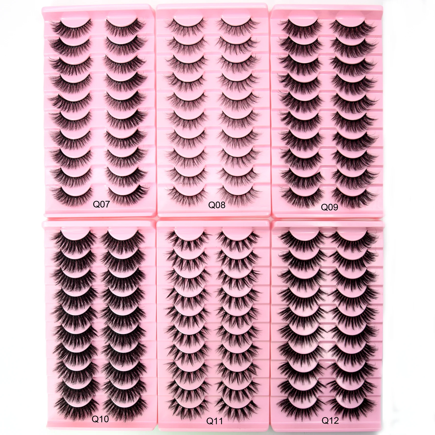 10 Pairs Eyelashes Natural Long 3D Mink Lashes Fluffy Volume Mink False Eyelashes Cruelty Free Wispy Lashes Makeup Cilios Q01 images - 6