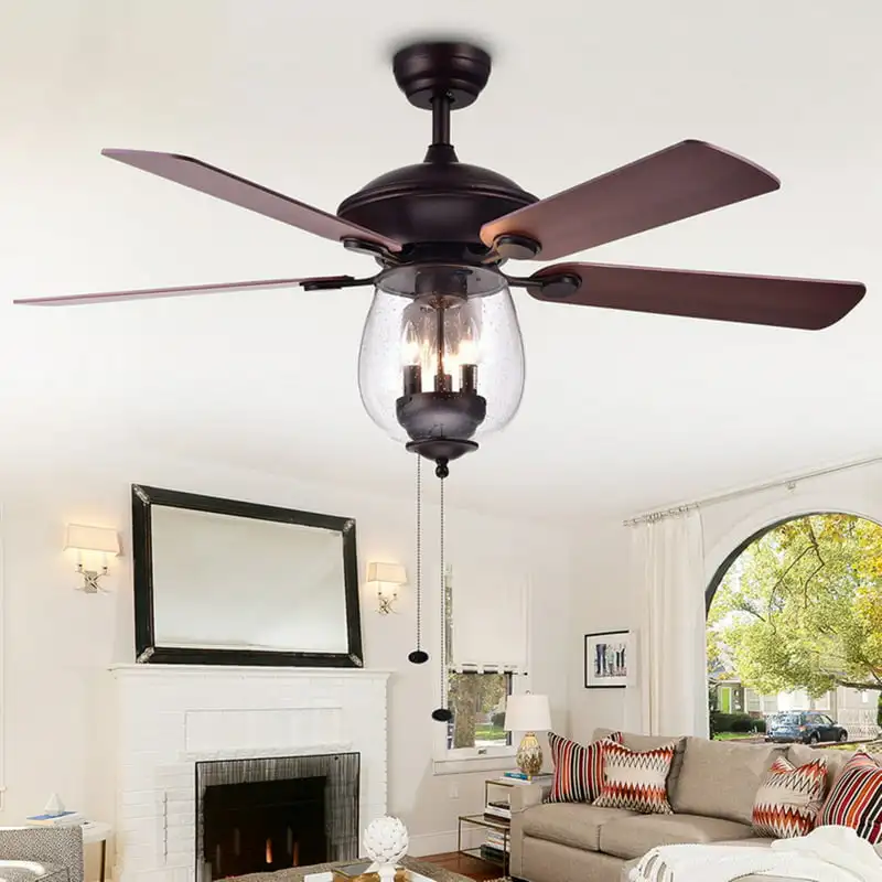 

52-inch 5- Ceiling Fan Glass Bowl Lighting