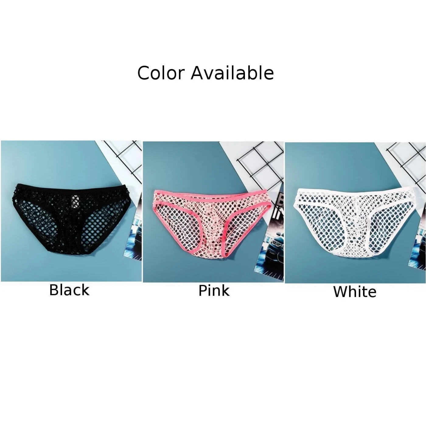 Seksowne męskie majtki bikini z niskim stanem geje siatkowa pusta bielizna U wypukła etui figi Sissy pokusa kalesony