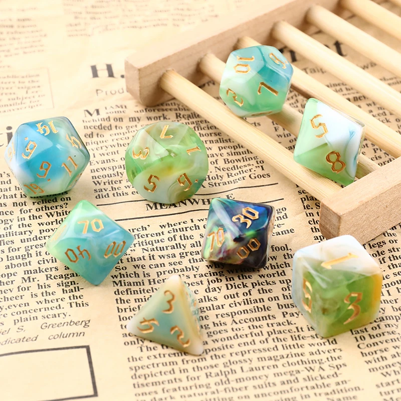 7-кости Polyhedral для настольных игр двухцветный вихревой набор ролевых игр/MTG D4 D6 D8 D10