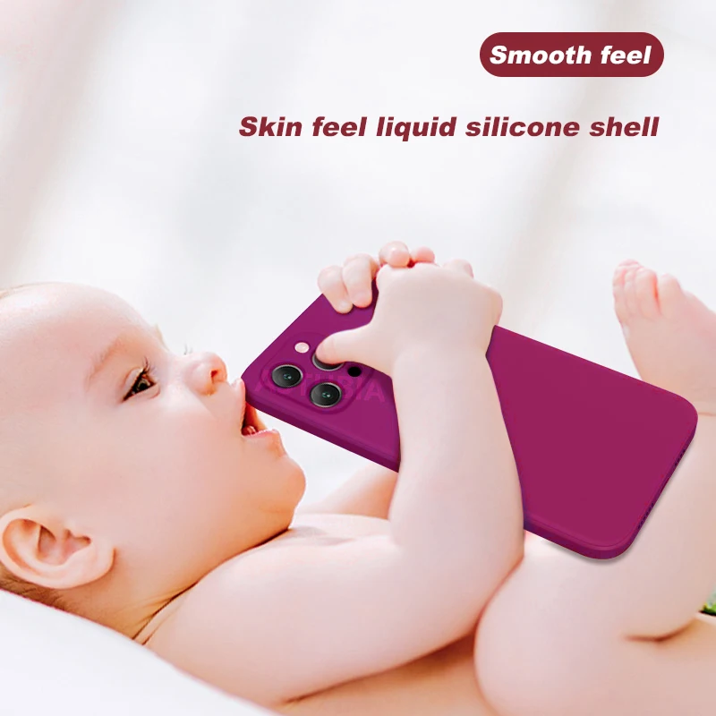 YTD Original Square Liquid Silicone Phone Case For iPhone 14 13 12 11 Pro Max Mini XS Max XR X 8 7 SE 2020 Soft Thin Cover funda