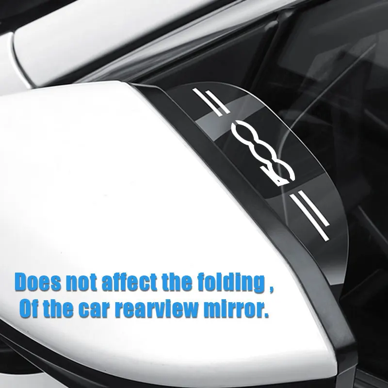 

Flexible PVC 2Pcs Car Rearview Mirror Rain Eyebrow Protector For Fiat 500 Logo Rain Cover Visor Shade Shield Accessories