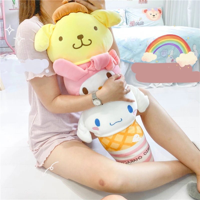 Sanrio Милая аниме микс длинная подушка My Melody Pom пурин Cinnamoroll плюшевая игрушка для