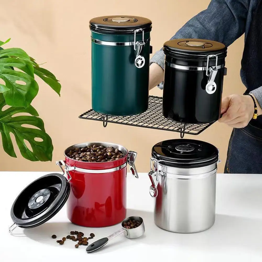 

Устойчивый к плесени с компасом для времени, контейнер для сохранения свежести кофе с ложкой для кухни