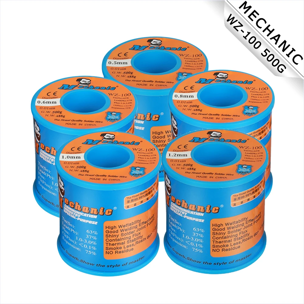 

Припойная проволока MECHANIC WZ-100 500G 0,5 0,6 0,8 1,0 мм высокочистый инструмент для точечной сварки BGA без очистки ремонта Оловянная линия
