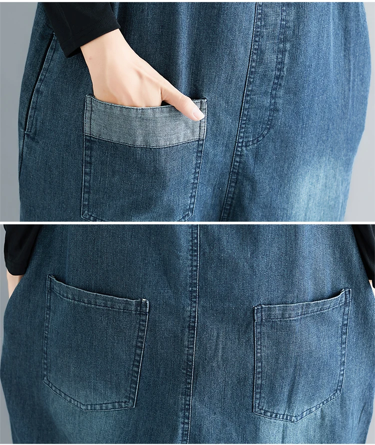 Комбинезон женский джинсовый в стиле пэчворк свободный Ромпер из денима брюки