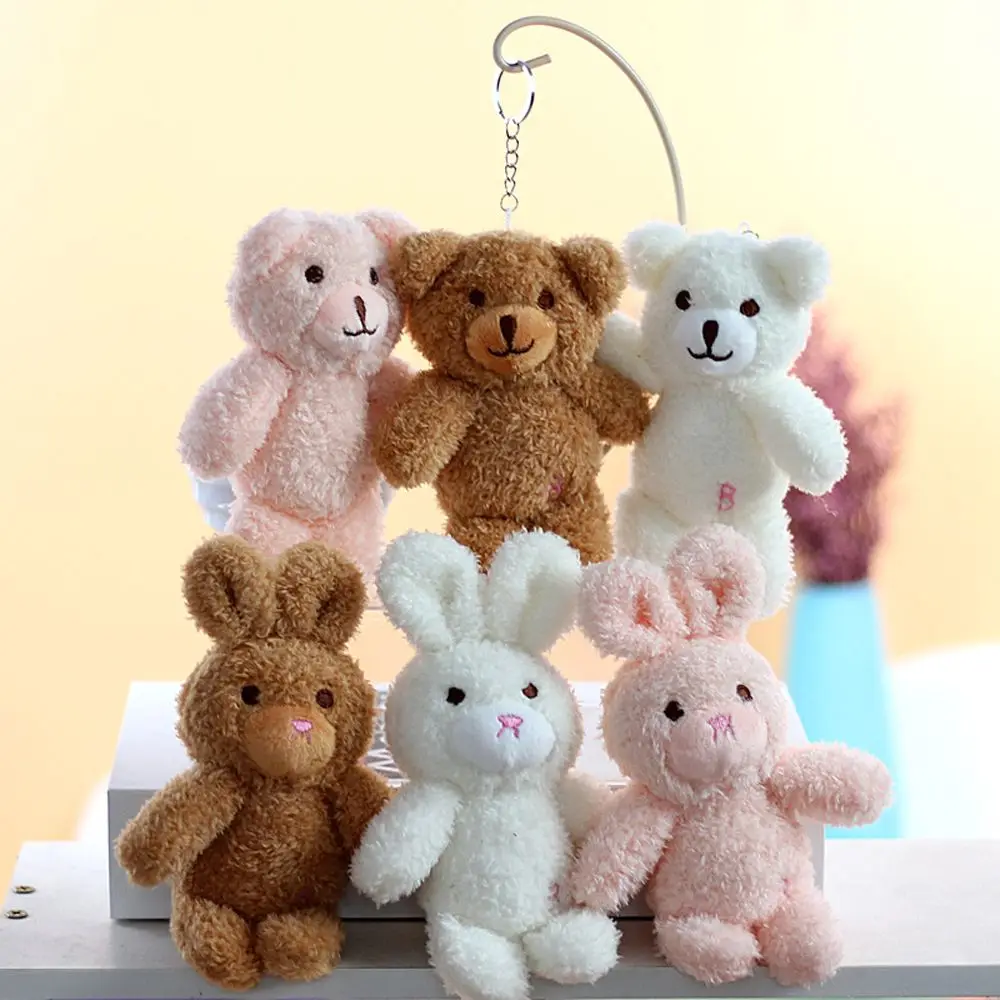 

1 Pack New Tricolor Small Rabbit /Bear Plush Keychain /Backpack Pendant Cute Small Plush Animal Toy Ornament Accessories
