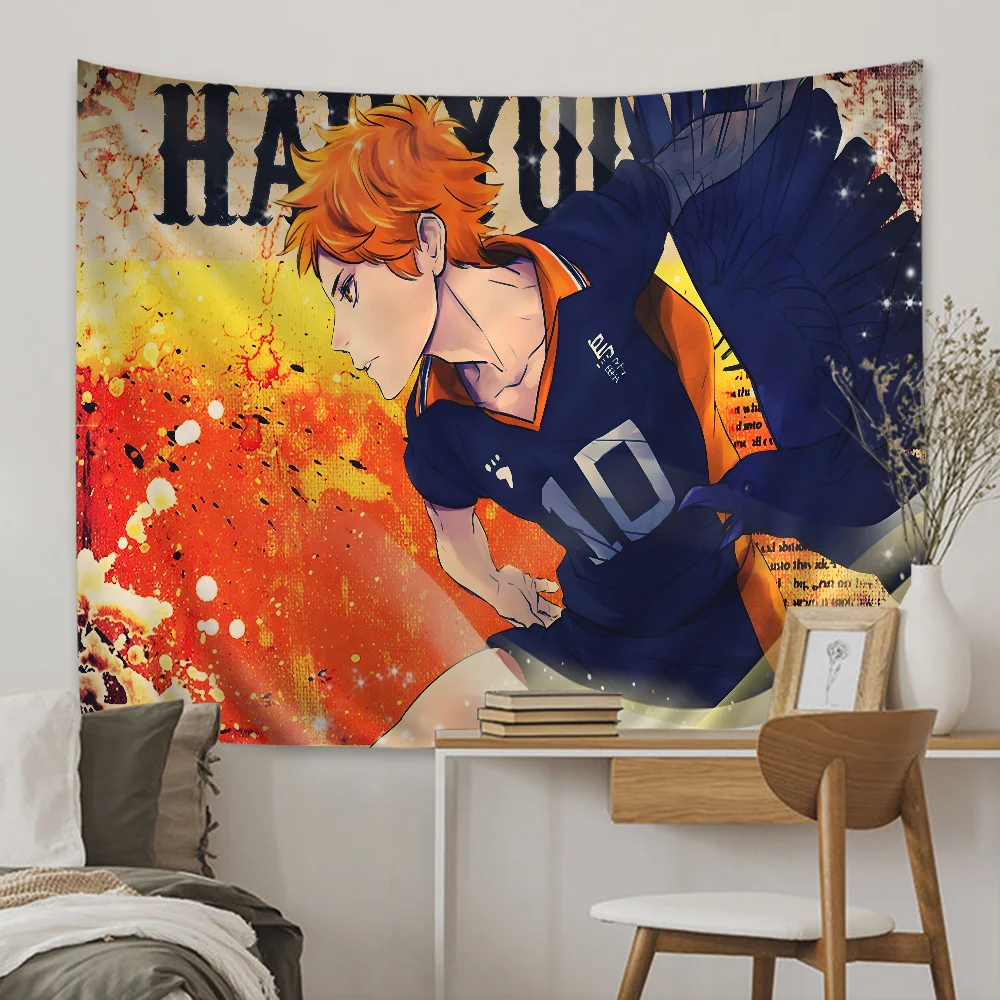 Haikyuu Богемный Гобелен Хиппи Настенный Полиэстер Хлопок Мультяшный Принт