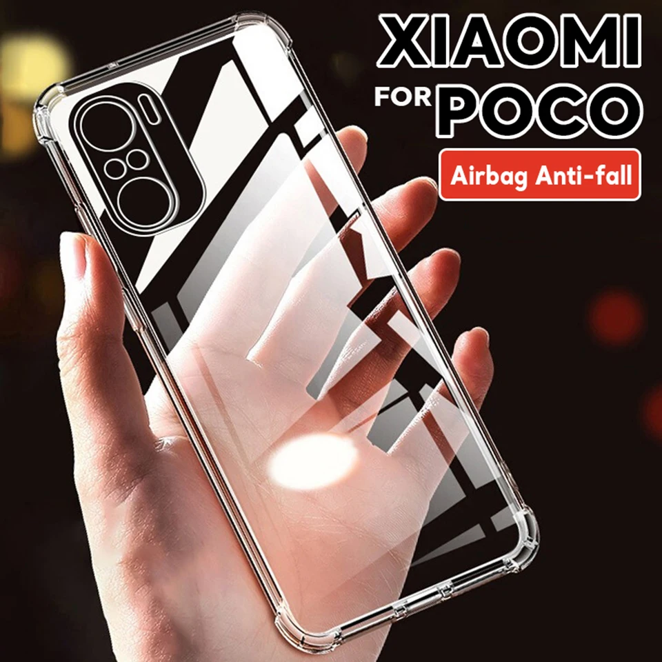 Роскошный противоударный силикон прозрачный чехол на телефон для на Xiaomi Poco X3 Pro X4 NFC X5 F2 F3 F4 GT M5 M3 M4 Pro 4G 5G защитный чехлы задняя корпус