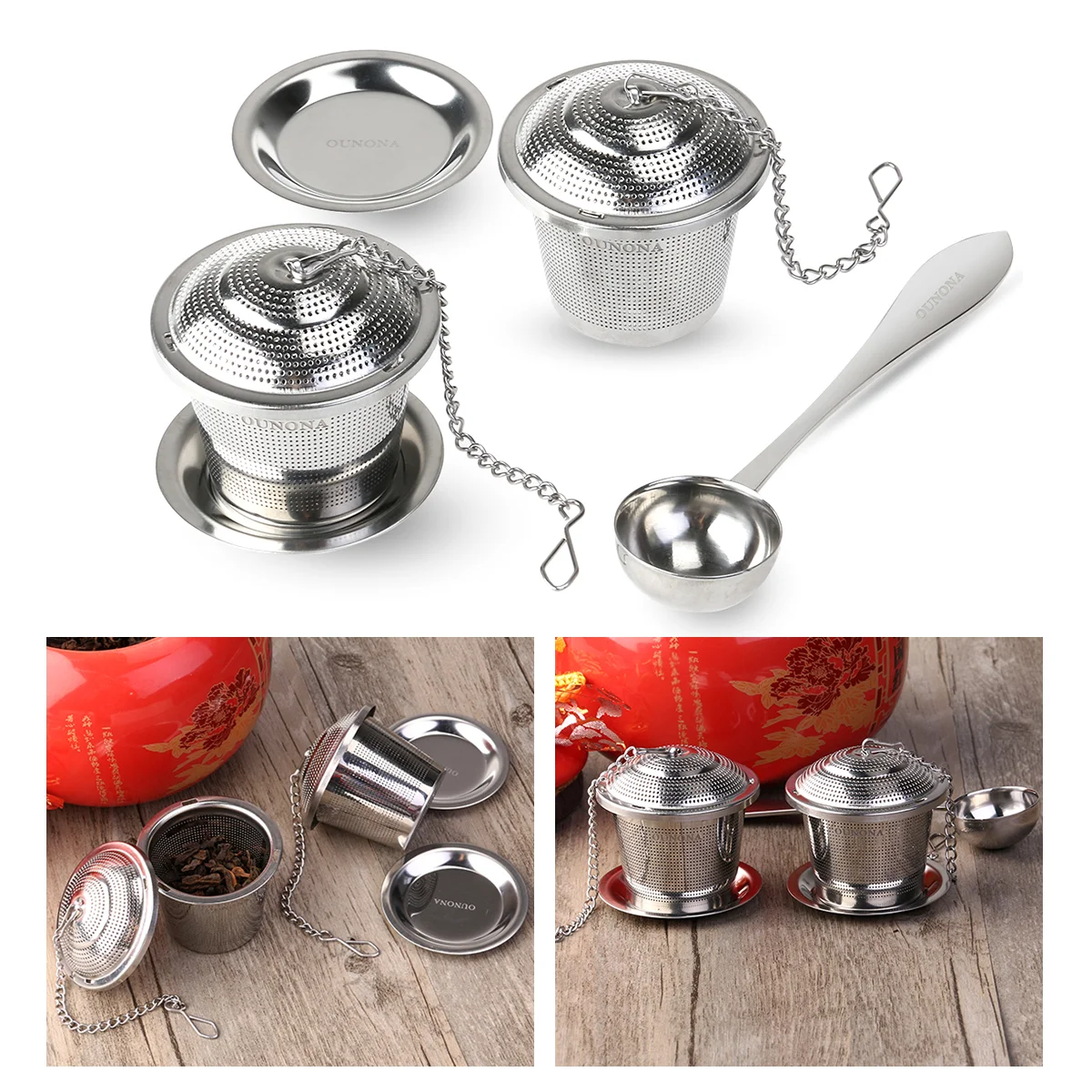

OUNONA 1 Set Tea Filter Stainless Steel Creative Practical Tea Infuser Steeper Loose Leaf Tea Strainer for Home