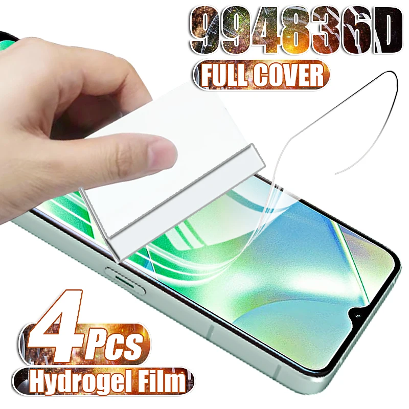 

4PCS Full Cover Hydrogel Film On The For Realme C21 C21Y C11 2021 C20 C12 C15 C25 C17 C35 C25Y V23 V25 V11 Protective Film