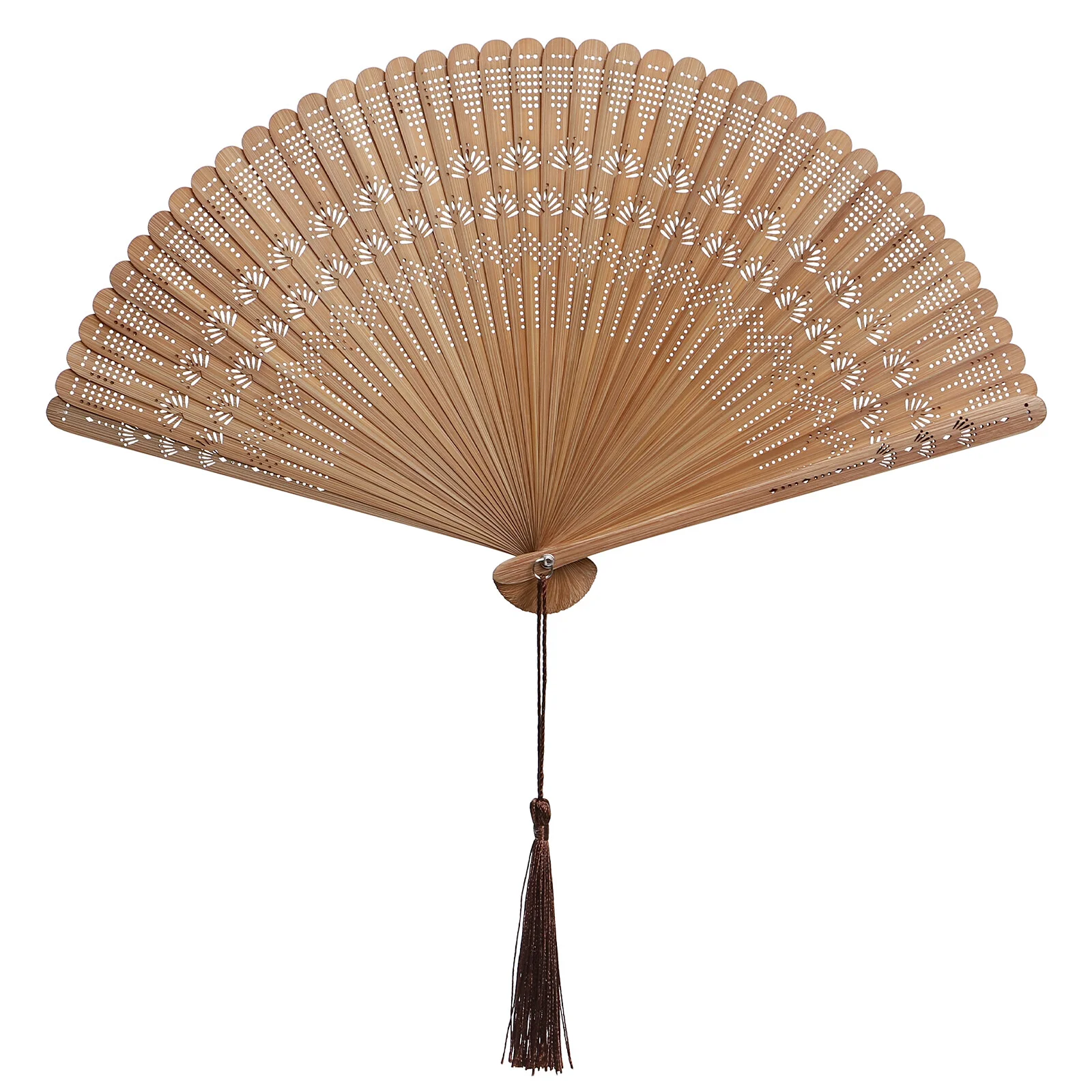 

1pc Hand Fans In Bulk Chinese Style Bamboo Fan Retro Style Hand Held Fan Foldable Party Dancing Decoration Fan