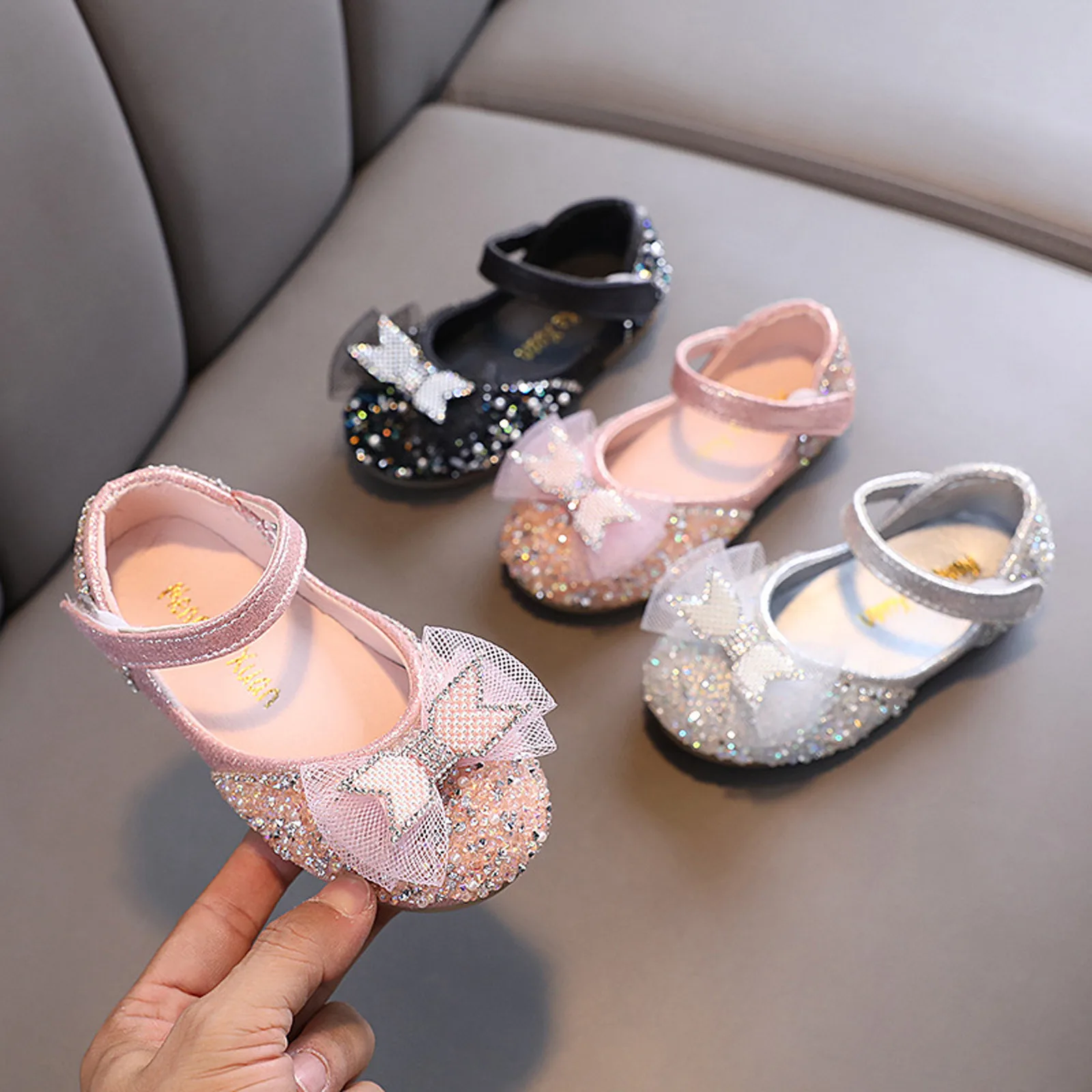 

Fashion Spring And Summer Girls Sandals Dress Dance Performance Princess Shoes Sequin Pearl Mesh Bow Light Sandals Girls Size 13
