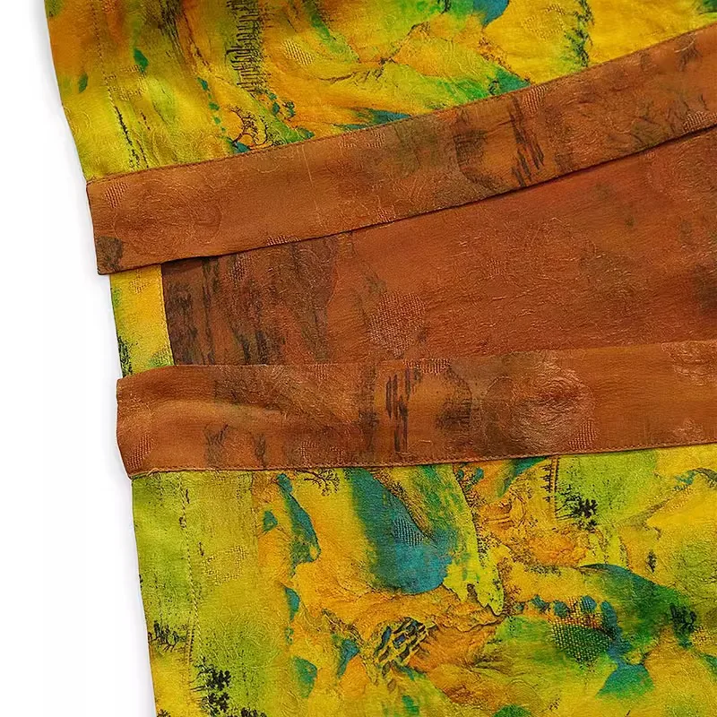 Qianli Jiangshan в китайском стиле 100% натуральный шелковый шелк HuaLuo шаль из пряжи Red Cloud