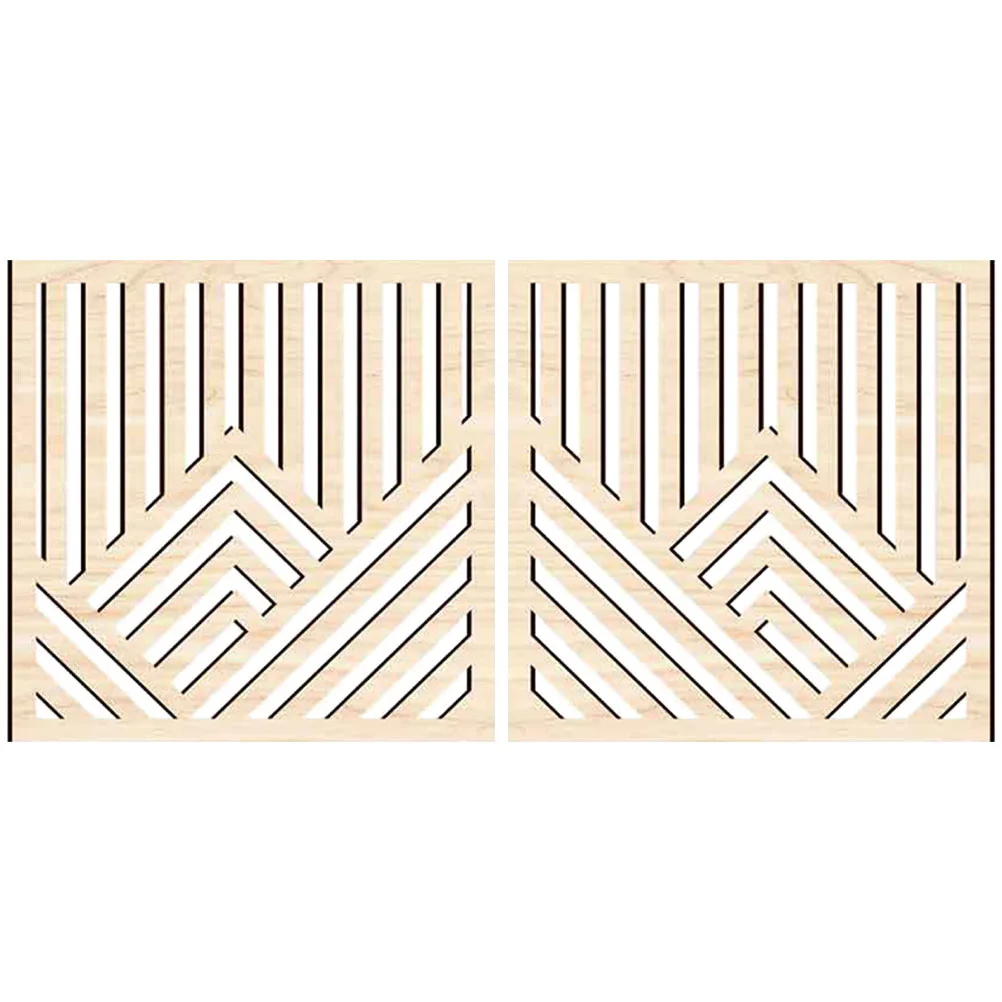 

2 Pcs Wall Sticker Vintage Office Decor Mountains Panel Wood Hanging Abstract Wooden Craft Home Living Room Pendant