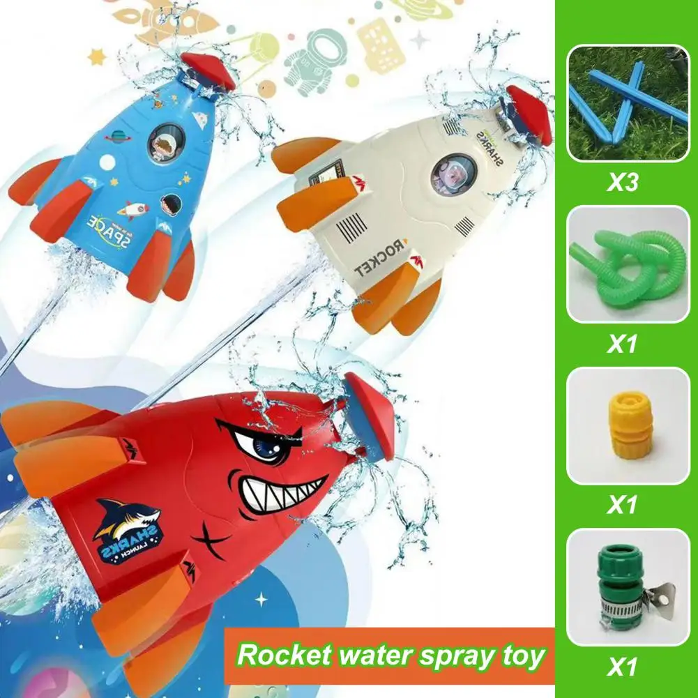 

1 Set Sprinkler Toys Parent-child Interaction Safe BPA-free Easy to Install Two Different Hose Joints Cooling EVA Rocket Spray W