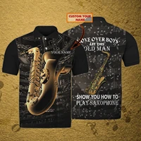 plstar cosmos 3d printed saxophone personalized name polo shirt harajuku streetwear top sleeveless tees fitness unisex q 2