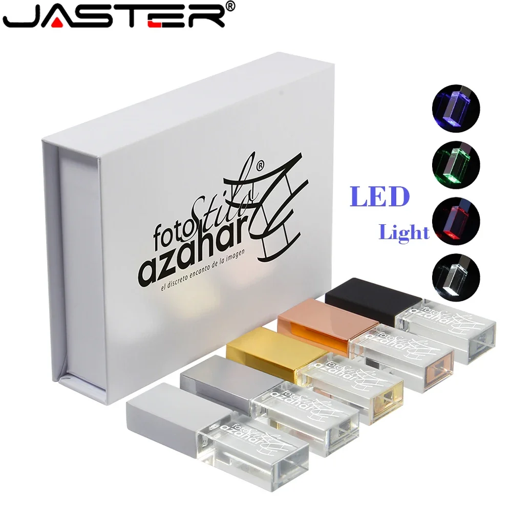 JASTER LED Crystal Высокоскоростной флэш-накопитель USB 2.0 128 ГБ Бесплатный индивидуальный