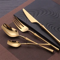 4pcs western cutlery set elegant stainless steel dinnerware knife fork spoon tableware set luxury silverware flatware set