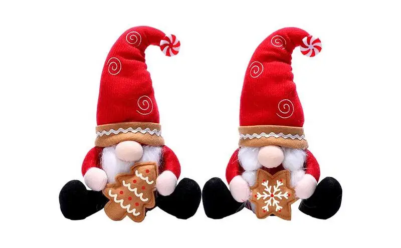

Christmas Gnomes Handmade Scandinavian Tomte Plush Gnome Ornaments with Christmas Tree Snowflake Stuffed Dwarf for Sofa Shelf