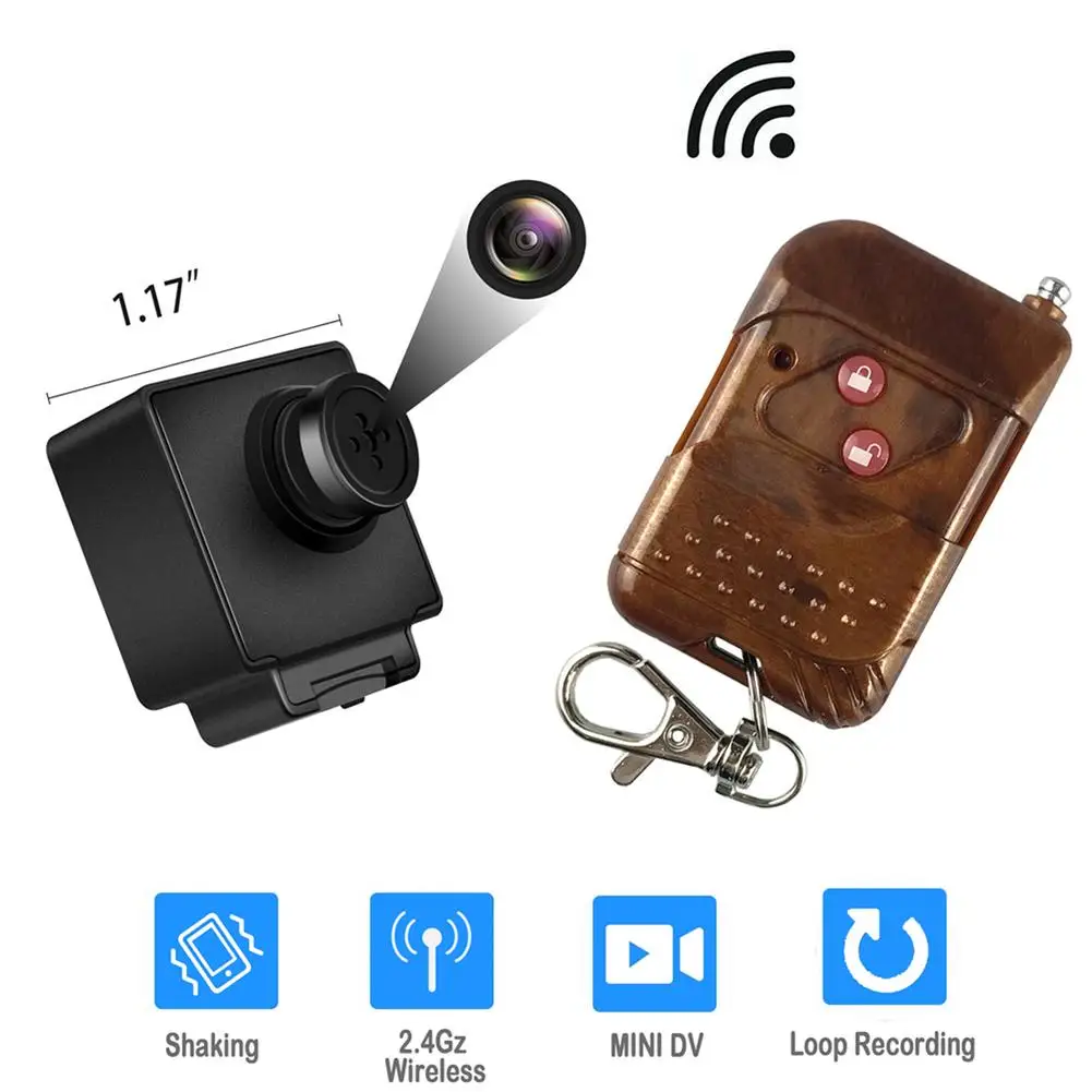 

T-shirt Button Model Mini Camera With Remote Controller 1080P Hd DVR Video Recorder Portable Security Micro Camcorder
