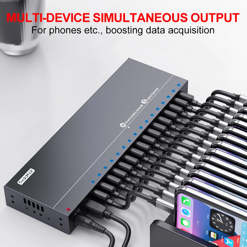 НОВЫЙ USB-концентратор Sipolar на 16 портов USB 3.0 с адаптером питания, высокоскоростной хаб для передачи данных для ПКноутбуковMac, настольный USB-концентратор расширения (art.: 3920dc07a1806) - 3920dc07a1806
