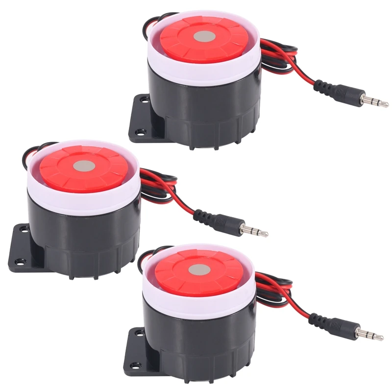 

3X Wired Mini Siren For Home Security Alarm System Horn Siren 120DB 12V