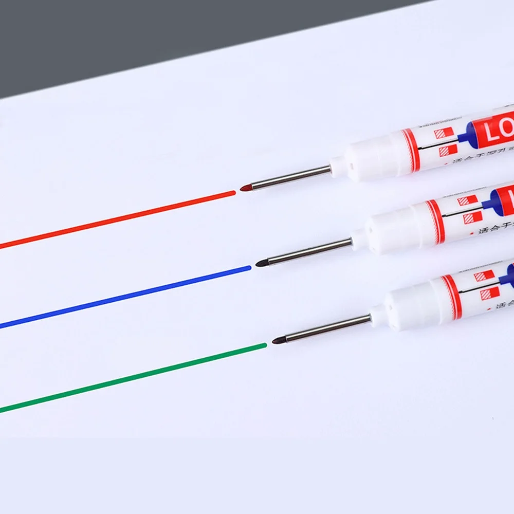 

20mm Long Head Markers Construction Deep Hole Marker Pens Carpenter Pencil Bathroom Woodworking Decor Marking Pen Tool