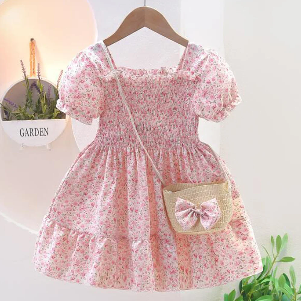 

Toddler Dresses For Girls Summer Floral Ruffles Princess Birthday Kids Boutique Clothing