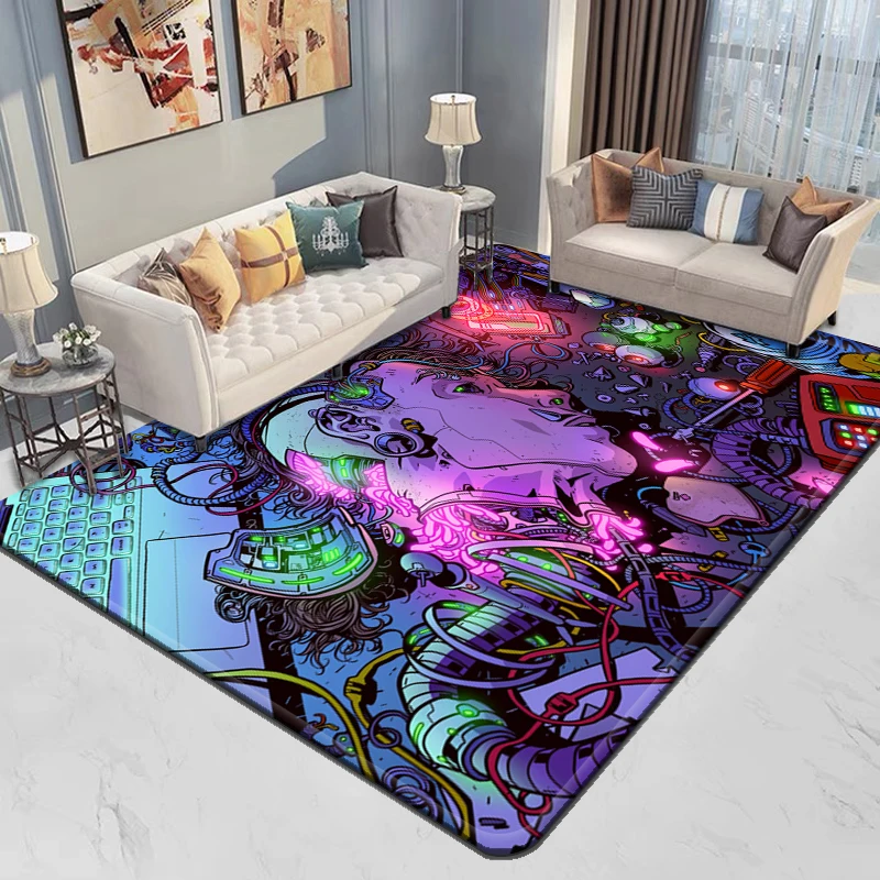 

Игровой коврик Cyberpunk SF, Придверный коврик для кухни, напольное украшение для спальни, ковер для гостиной, противоскользящий ковер для ванной комнаты