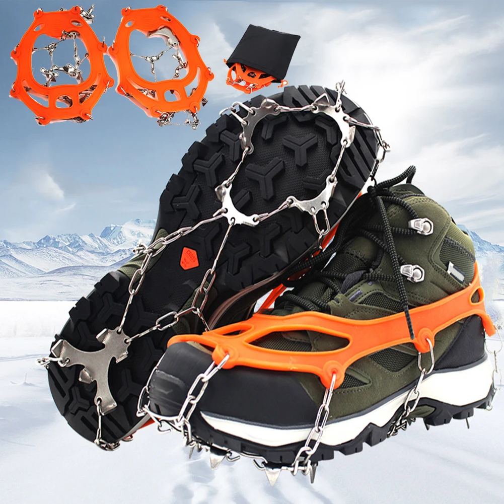 

Outdoor Ice Shoe Spike Grips Cleats Crampons Climbing Snow Anti Slip Shoes Cover Camping Portable Outdoor Elements