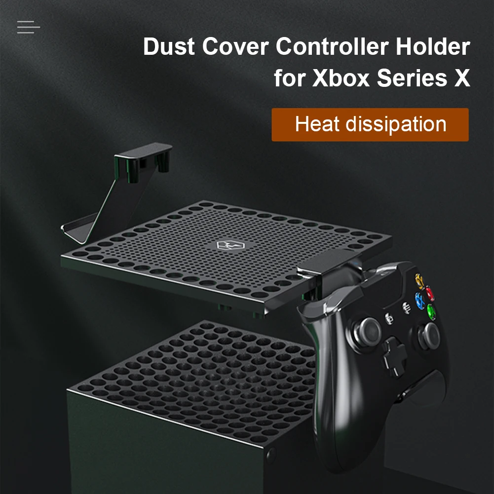 

for Xbox Series X Console ABS Dust Cover with Controller Headphone Hanger Holder Stand Mount PC Computer Gaming Accessories