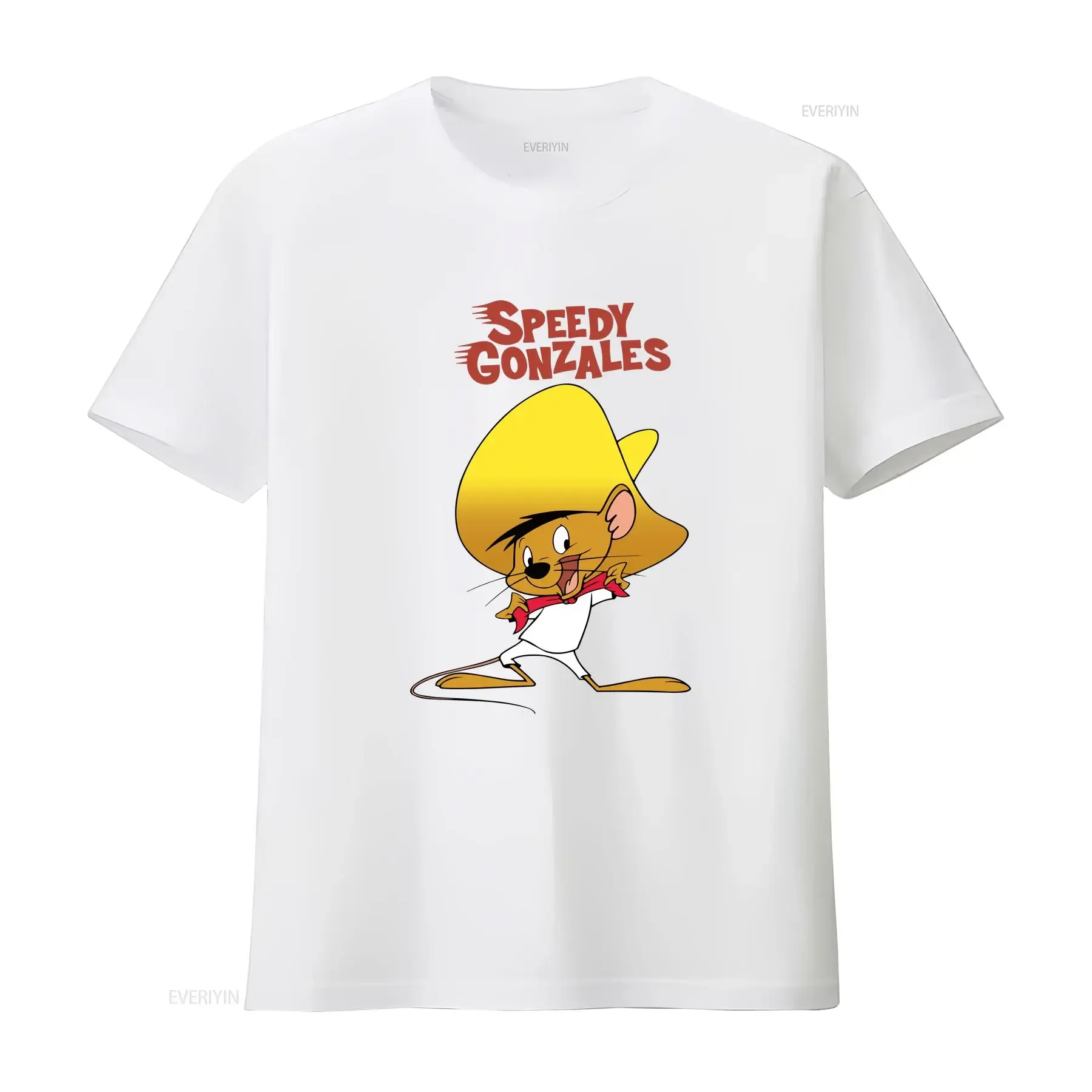 Фото Speedy Gonzales Ретро футболка с персонажем мультфильма винтажная стираная универсальная дизайнерская одежда уличная дышащая растянутая одежда №4