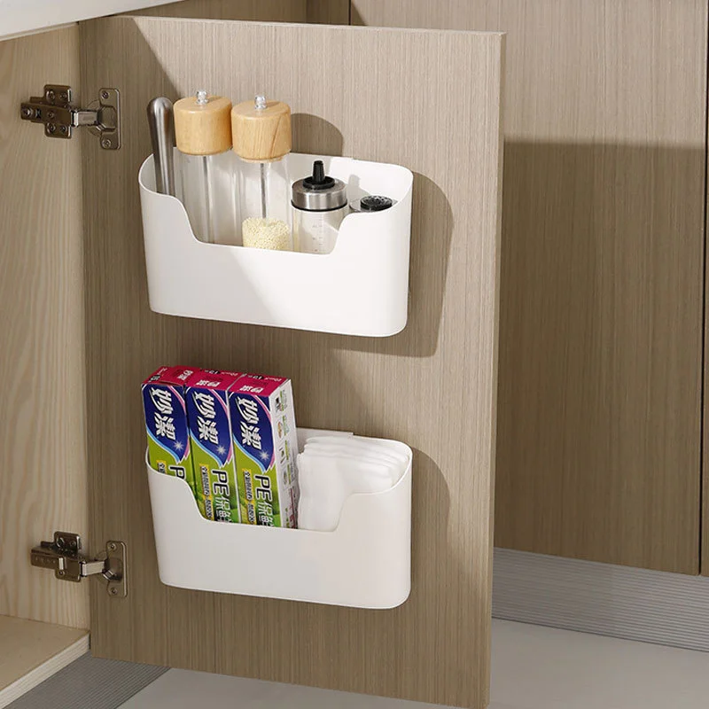 

Wall Mounted Storage Box Sundries Remote Control Organizer Kitchen Cabinet Door Storage Box Bathroom Storage Rack Phone Holder
