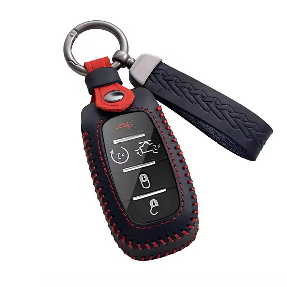 

Кожаный чехол для автомобильного ключа, чехол для дистанционного управления для Dodge RAM 1500 2500 3500 4500 5500 Pickup 2019 2020 2021 2022, автомобильные аксессуары