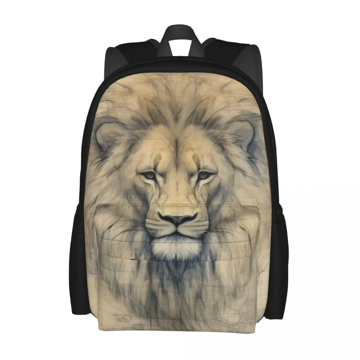 

Lion Backpack Pencil Drawing Kawaii Backpacks Youth Travel Large High School Bags Designer Rucksack