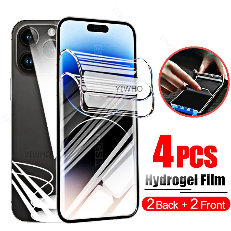 

Гидрогелевая пленка 4 шт., полное покрытие для IPhone 14 Pro Max Plus, Защита экрана для IPhone 14 + 14Pro 14ProMax 14Plus, защитная пленка