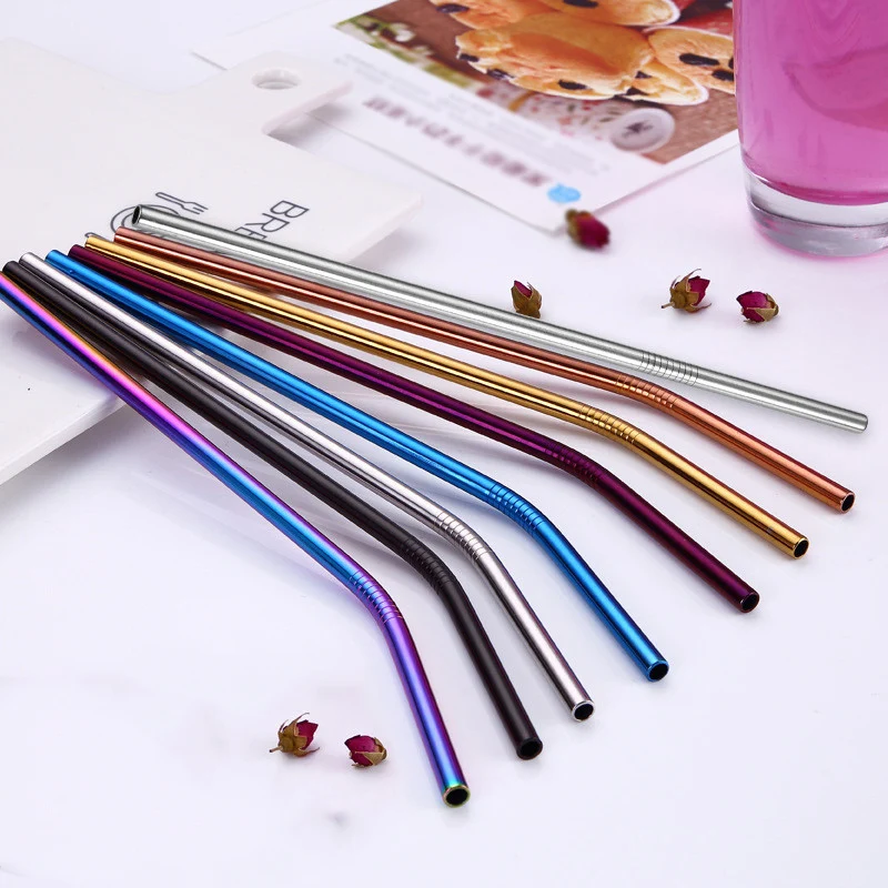 

New Stainless Steel Drinking Straw Metal Pipette Reusable Metallic Straw Easy To Clean Household Straws Party Bar Accessories